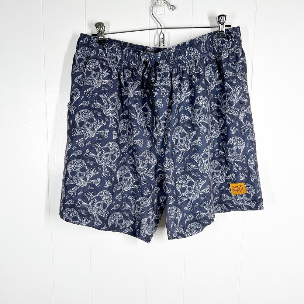 Bronte Charcoal Skull Graphic Swim Shorts Extra Large